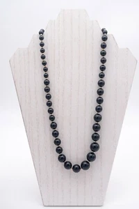 Collar de cuentas Estate vintage grueso en tonos negros y dorados - Imagen 1 de 3