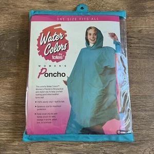 Poncho de lluvia de colección años 90 acuarelas por totes talla única para todo equipo de festival rosa - Imagen 1 de 7