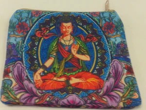 BOLSO DE CAMBIO DE MONEDAS CON CREMALLERA LOTUS BUDDHA BOLSO 4,75"" x 4"" DISEÑO AMBOS LADOS - Imagen 1 de 2