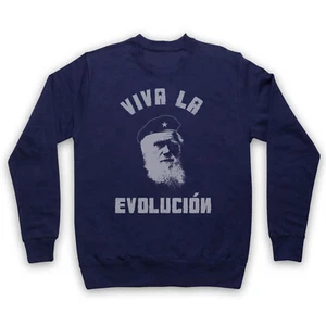 CHARLES DARWIN VIVA LA EVOLUCION EVOLUTION UNOFFICIAL ADULTS UNISEX SWEATSHIRT - Picture 1 of 11