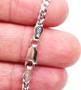 Sterling Silver Chain Necklace Chunky Curb Stamped 925 Jewellery - 3mm - 18inch - Picture 1 of 12
