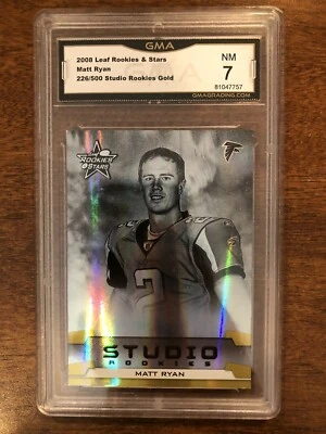 2008 Matt Ryan Leaf Rookies & Stars #226/500 Studio GOLD RC GMA 7 NM - Image 1 of 2