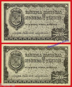 MUESTRA PARA ENSAYO PRUEBA CALCOGRAFICA FNMT 509 PESETAS - Picture 1 of 1