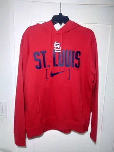 Nike Men's Sz Large Saint Louis Cardinals MLB Red  Cotton Hoodie Sweatshirt NEW - Picture 1 of 12