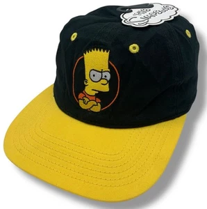The Simpsons Bart Simpson Black Adjustable Snapback Hat Cap NWT Embroidered - Picture 1 of 11
