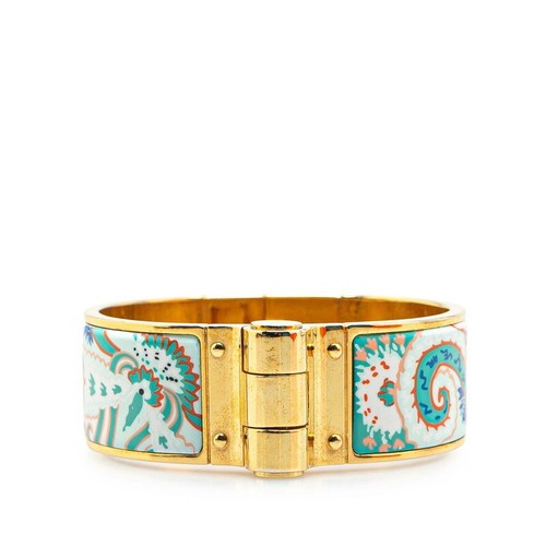 HERMÈS Bracciale HERMES Charniere Gm modello all over fiori placcato oro multicolore donna