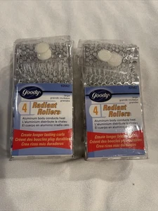 (2) Goody Rollers Aluminum Large 4 Pack & Pins Quick Drying Smooth Hair Pin Roll - Picture 1 of 2