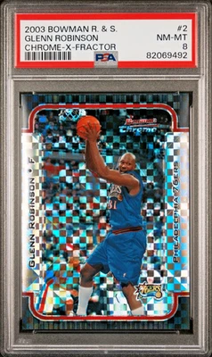 GLENN ROBINSON 2003-04 Bowman Chrome X-Fractor 040/150 PSA 8 (Pop 1 ; 0 Higher) — 第 1/3 张图片