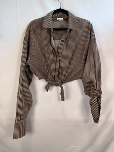Staud Brown Lisa Top Size L with Small Hole - Picture 1 of 8