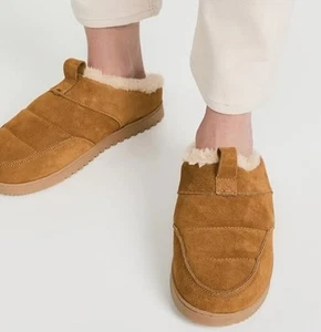 Madewell Wildleder Schrammen Slipper Pantoletten hellbraun Wildleder Leder Kunstfell gefüttert Damen 9 - Bild 1 von 13