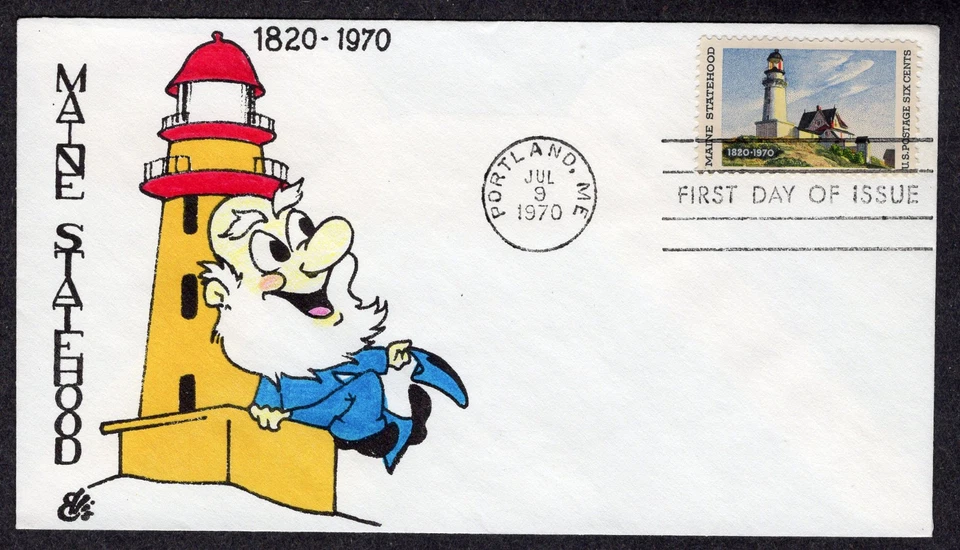 1970 MAiNE STATEHOOD  150th (1391) - Ellis Animated H/P FDC QP263 - Image 1 of 1