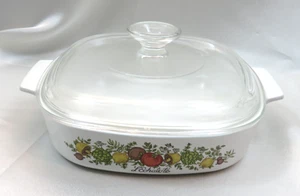 Vintage Corning Ware Le Romarin Backform A-8-B mit Deckel 8" x 8" x 1-3/4" - Bild 1 von 9