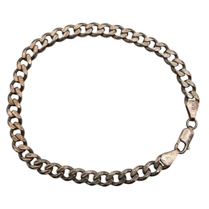 Sterling Silver 8" Cuban Link Chain Bracelet 11g Approx 5.75mm Unisex Mens - Picture 1 of 4