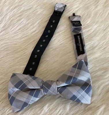 ДИЗАЙНЕРСКИЙ регулируемый серый клетчатый галстук-бабочка BANANAREPUBLIC PRETIED - Изображение 1 из 4