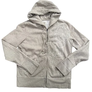 Polo Jeans Ralph Lauren 1967 Zip Hoodie Sweatshirt Beige L Y2K Graphic Retro  - Picture 1 of 9