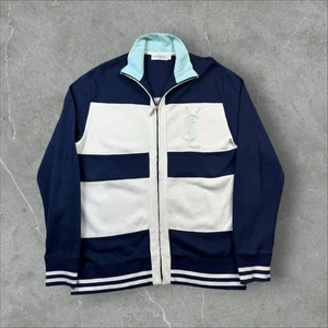 Vintage 90s (90s) Yves Saint Laurent Track Jacket in Blue L - Picture 1 of 8