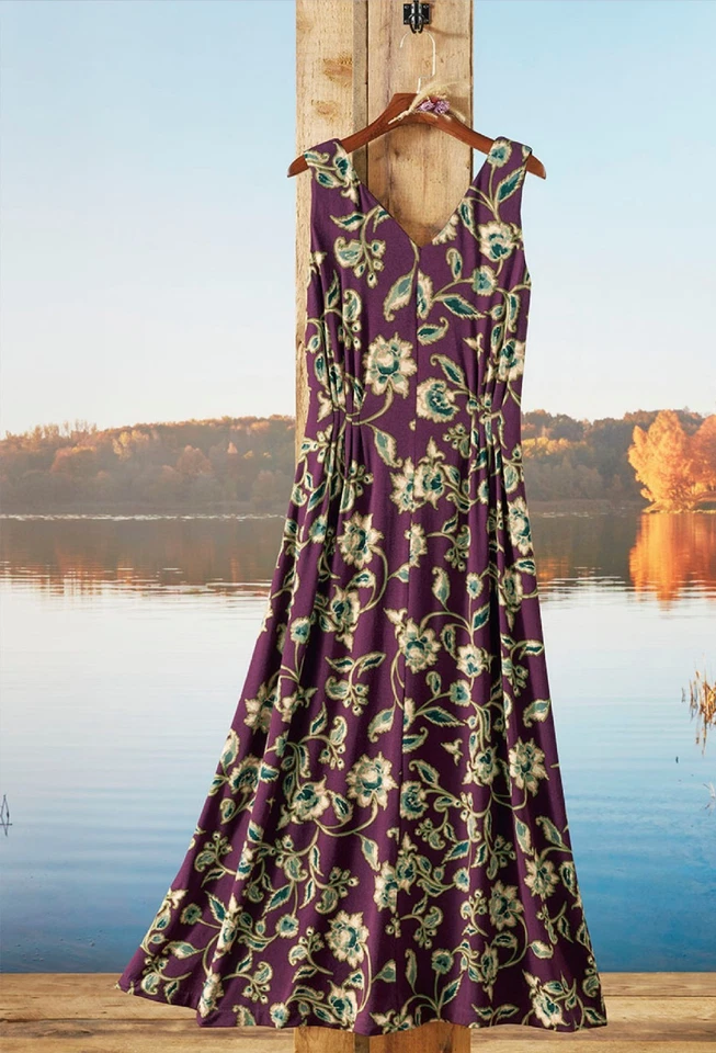 Maxi Vestido Coldwater Creek Bobinado Floral Color (Mora Multi o Especias Mul Foto 1 de 4