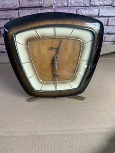 Alte Hermle 50er Jahre Design Tischuhr, Kaminuhr Mid Century Uhr Kamin - Bild 1 von 11