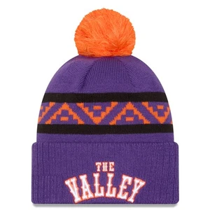 Herren New Era Lila Phoenix Suns 2024/25 City Edition Bündchen Strickmütze mit Bommel - Bild 1 von 2