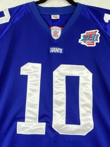 New York Giants Mens Jersey XXL Blue Eli Manning Superbowl Stitched Numbers - Picture 1 of 12
