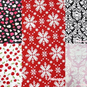 Hot Light Pink Heart Cherry Damask Snowflake Print Craft Satin Fabric 1 Yard - Picture 1 of 6