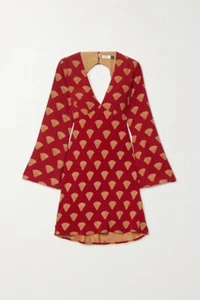 Rixo London Lizzie Tie-back Mini Dress Size L - Picture 1 of 4