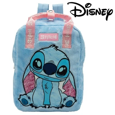 Disney Lilo & Stitch Girls Backpack Kids School Bag Childrens Faux Fur Rucksack - Image 1 of 4