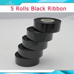 5 Rolls Black Hot Stamping Foil Thermal Transfer Ribbon 1.18x3936" (0.03x100M) - Picture 1 of 3