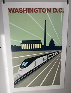 Original Reiseposter 2004 Amtrak Acela Washington DC Schwab - Bild 1 von 5