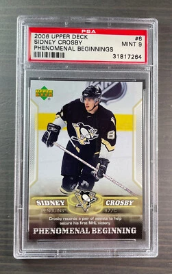 2006 Upper Deck Sidney Crosby Phenomenal Beginning #6 PSA 9 MINT - Image 1 of 2