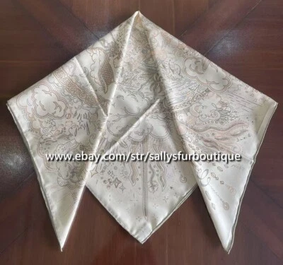 2025 Sallys Boutique 18 Momme Twill Silk Wrap Scarf Horse Print Square Shawl 35" - Image 1 of 4