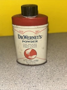 Vtg Dr Wernet’s Powder For Dental Plates Advertising Tin Jersey City NJ .63 Oz - Picture 1 of 7