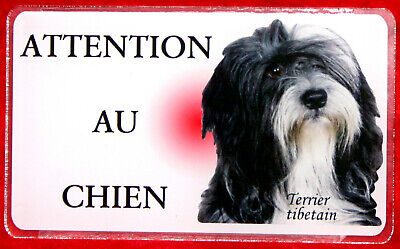 Terrier Tibétain Plaque ATTENTION AU CHIEN Panneau Avertissement Pancarte P1 • 10€