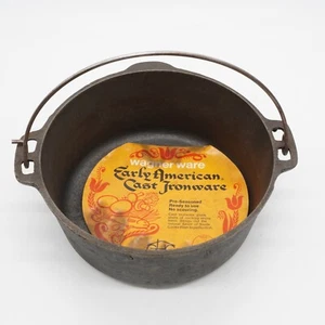 Dual Logo Wagner Ware Griswold Dutch Oven 5 Qt. Wire Handle No Lid - Picture 1 of 10