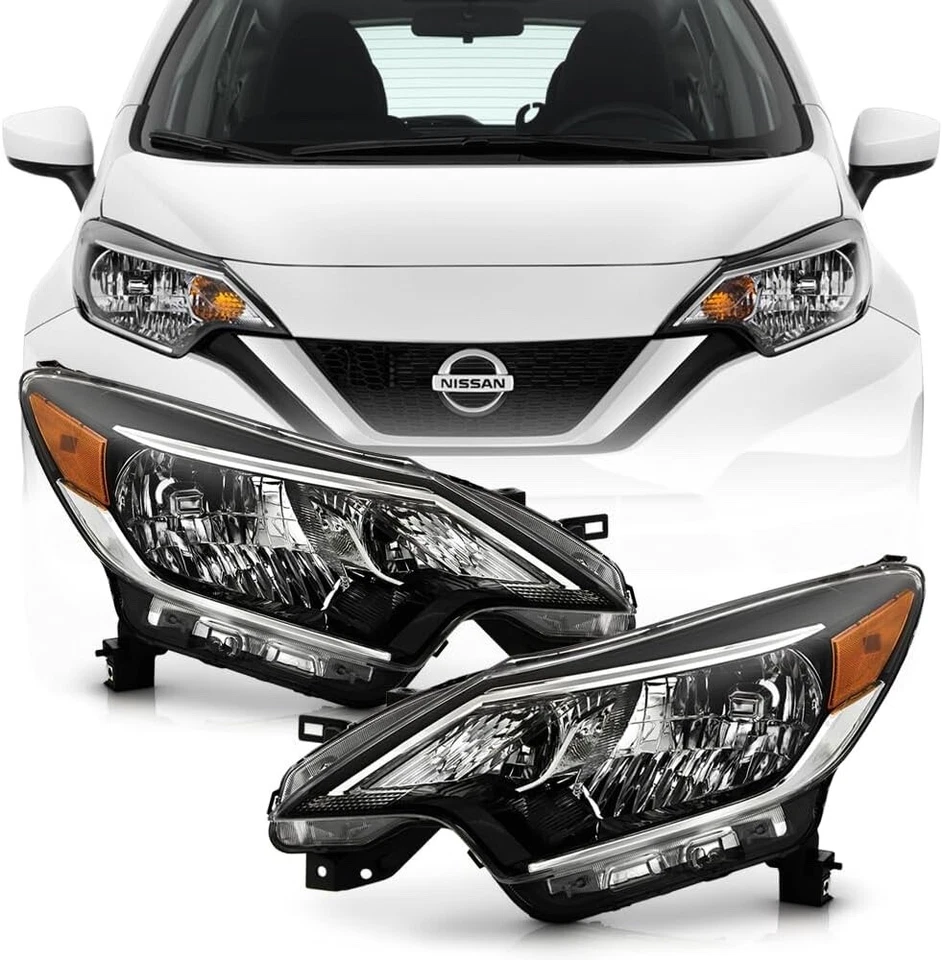 Juego de faros izquierda+derecha estilo fábrica para Nissan Versa Note 2017-2019 Foto 1 de 4