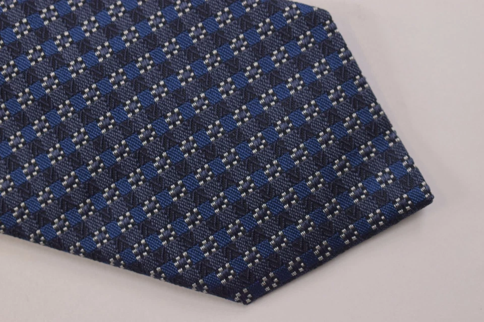 Altea Neck Tie NWT Blue and White Plaid Silk Blend - Image 1 of 4