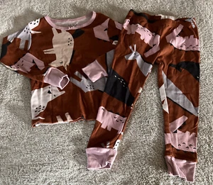 Carters Girls Brown Pink Gray Horse Alligator Whale Snug Long Sleeve Pajamas 2T - Picture 1 of 6