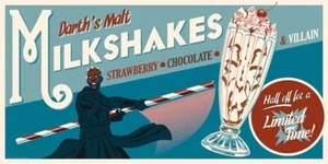 Star Wars Darth Maul Malt Milkshakes Siebdruck SIGNIERT 24x12 SW NEU - Bild 1 von 1