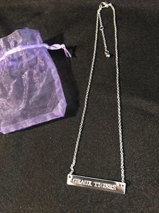 Geaux Tigers Horizontal Bar Coordinates Necklace Silver - Picture 1 of 4