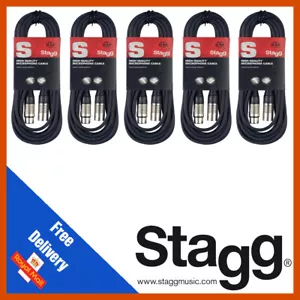 Paquete de cable de señal de audio y cable de micrófono Stagg 5 x 6M negro XLR macho a hembra - Imagen 1 de 1