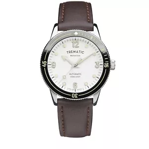 Trematic Men's 'AC 14' White Dial Brown Apple Skin Strap Automatic Watch 1412122 - Picture 1 of 5