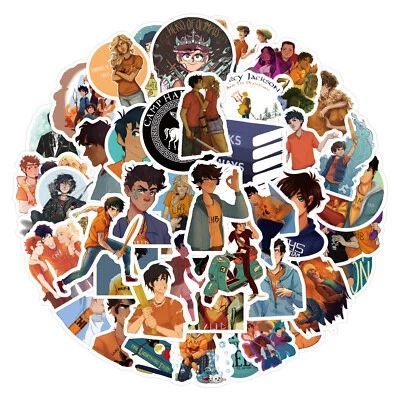 Paquete de 60 pegatinas Percy Jackson para computadora portátil/botella de agua/teléfono/guitarra/patineta Foto 1 de 4