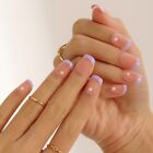 Square Head French Fake Nails New Year's Red Nail Tips Press On Nails  Girl