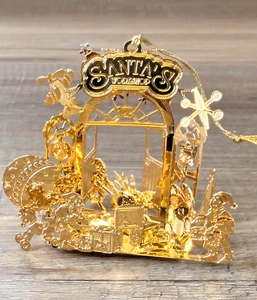 Danbury Mint 2006 oro Santa's Workshop ornamento - Imagen 1 de 8