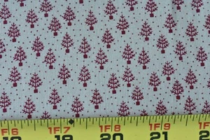 By 1/2 Yd, Vintage, Dark-Red Christmas Trees on Tan Quilt Cotton, Marcus, P7943 - Picture 1 of 5