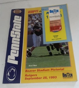10/10/1993 Rutgers vs PENN STATE College Football Program Ticket Parking Pass - Picture 1 of 1