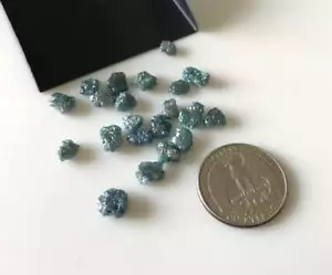 5 Stück Großhandel flach je 5 mm blaue lose Diamanten, natürlicher roher Rohd... - Bild 1 von 7