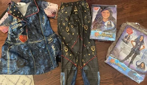 DISNEY Descendants FAUX LEATHER JACKET Girls 2PC EVIE COSTUME Small S 4-6X +WIG - Picture 1 of 18