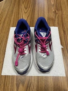 Brooks Ravenna 8 Size 7B Excellent Used Condition Silver Blue and Pink - Picture 1 of 8