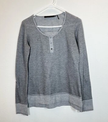 L.A.M.B. Top Gwen Stefani Henley Térmico Gris Talla Pequeña Y2K Foto 1 de 4